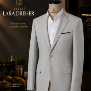 Costume Slim Cinza Claro - Poliviscose