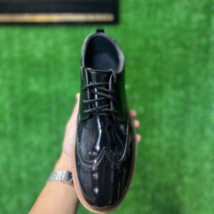 Sapato Oxford Tratorado Brilhoso - Black